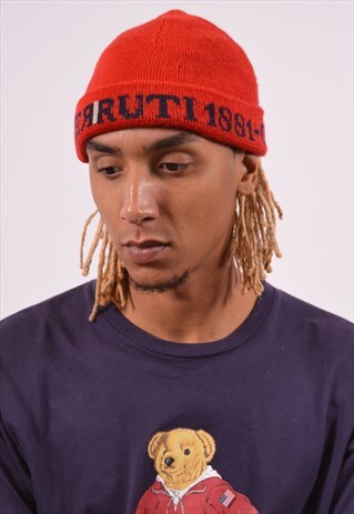 VINTAGE CERRUTI 1881 BEANIE HAT RED