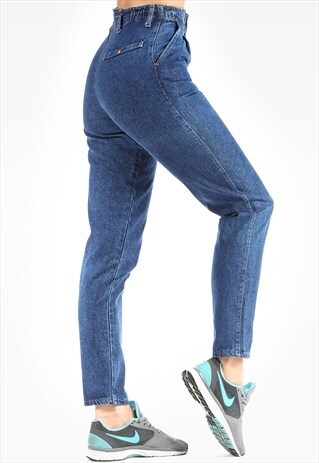 TAPERED MOM JEANS PLEATED