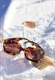 MODERN TORTOISE SHELL WIDE CHUNKY RECTANGLE SUNGLASSES
