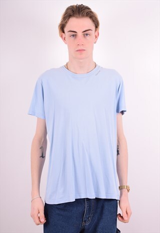 CALVIN KLEIN MENS VINTAGE T-SHIRT TOP MEDIUM BLUE 90S