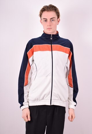 ASICS MENS VINTAGE TRACKSUIT TOP JACKET LARGE MULTI 90S