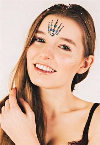 FAIRY QUEEN - BLUE AND GOLD ONE PIECE FESTIVAL FACE GEM