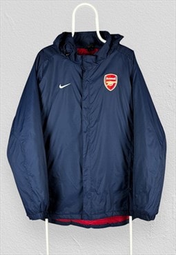 Vintage Arsenal Nike Training Jacket Blue 2000s Mens Large