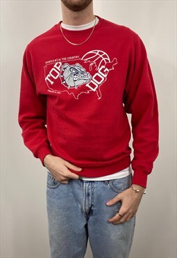 Vintage red American football college sweatshirt