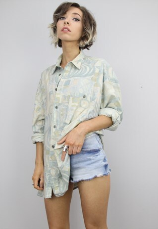 VINTAGE 80S/90S OVERSIZED PATTERNED SHIRT