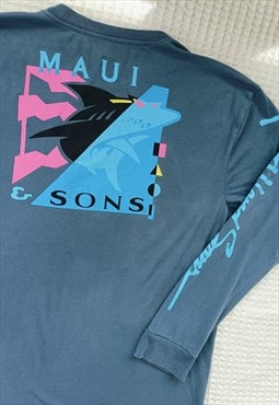 Maui & Sons Long Sleeve Teal T-Shirt Top 