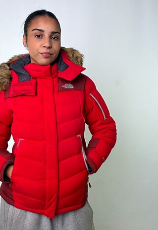 RED Y2KS THE NORTH FACE SUMMIT SERIES PUFFER JACKET COAT