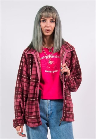 90'S VINTAGE CHECK FLEECE JACKET