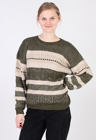 90'S SCANDINAVIAN KNIT JUMPER KHAKI