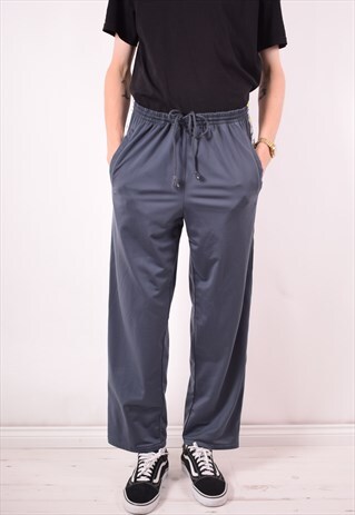 DIADORA MENS VINTAGE TRACKSUIT TROUSERS XL GREY 90S
