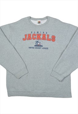 Vintage Elmira Jackals Ice Hockey Team Sweater Grey XL