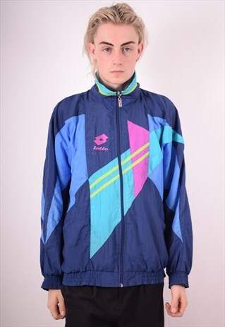 LOTTO MENS VINTAGE TRACKSUIT TOP JACKET LARGE MULTI 90S