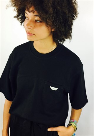 ADIDAS BLACK THICK COTTON T SHIRT