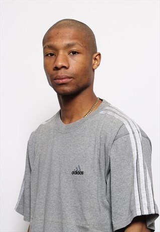 VINTAGE ADIDAS LOGO T-SHIRT GREY