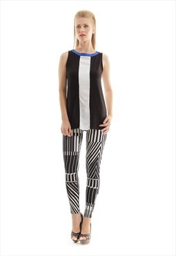 Silky Black and White Print Pants