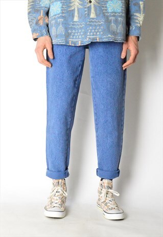 VINTAGE 90S BLUE STRIPED DENIM PANTS