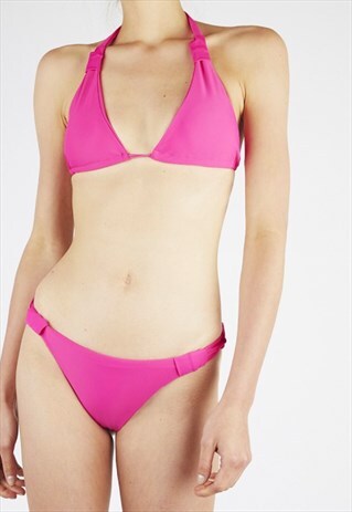 VERONA PINK TIE UP KNOT TRIANGLE BIKINI