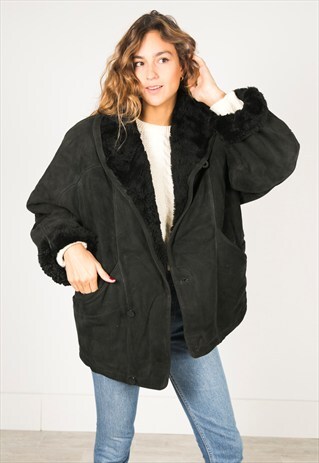 VINTAGE 80S WINTER SHEEPSKIN COAT / R012
