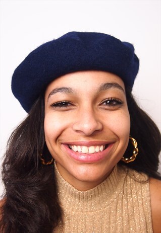 DARK PURPLE WOOL BERET