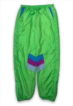 Flouro green '80s shell-suit bottoms