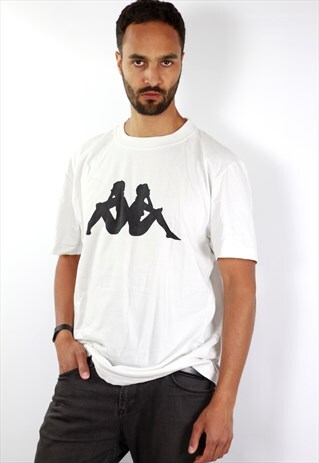KAPPA T-SHIRT VINTAGE T-SHIRT KAPPA WHITE XL