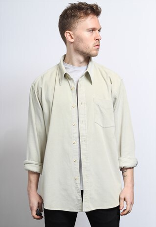 VINTAGE CORDUROY CORD SHIRT BEIGE