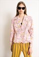 VINTAGE 90S FLORAL BLAZER JACKET PINK