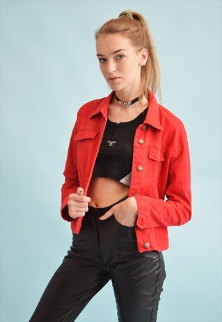 90'S RETRO DENIM STRETCH TEEN JACKET TOP