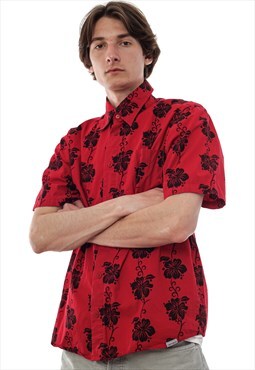 Vintage CARHARTT Shirt Short Sleeve Floral Printed Hawaiian