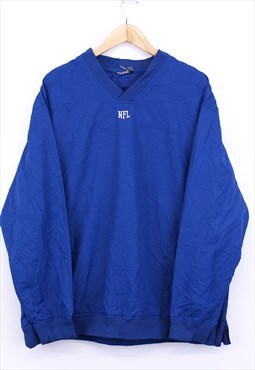 Vintage NFL Windbreaker Jacket Pullover Blue With Chest Logo