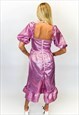 JUNGLECLUB METALLIC PINK 90'S PARTY DRESS 
