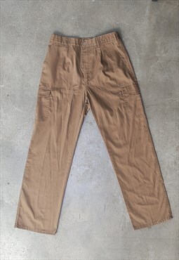 Vintage 90s Brown Beige Straight Oversize Cargo Pants