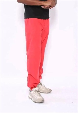 VINTAGE ADIDAS LOGO TRACK BOTTOMS RED