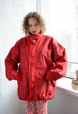 Vintage 80's Red Water Proof Parka