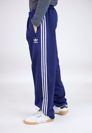 VINTAGE 90S ADIDAS NAVY TRACKSUIT BOTTOMS