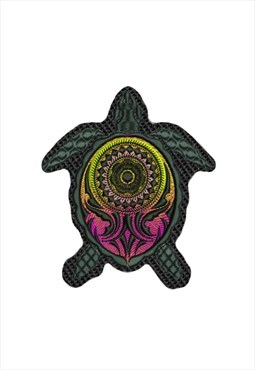 Embroidered Tribal Turtle iron on patch / sew on patch