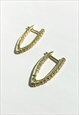 DAGGER HUGGIE HOOPS CZ GOLD PLATED