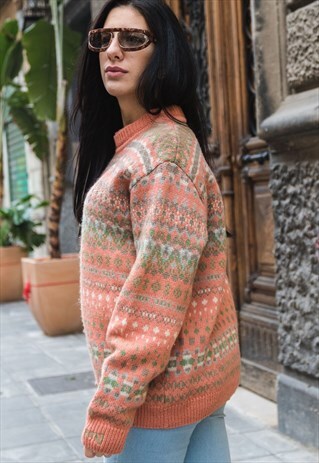 VINTAGE WOOL KNITWEAR JUMPER MULTICOLOR '90 COD 13-16