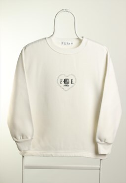 Vintage Elle Paris Crewneck Logo Sweatshirt White