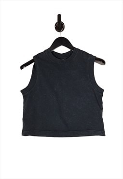 New Nike Cropped Tank Top Size Small In Black Acid Wash 