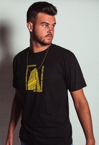 BANKSIDE GRAPHIC PRINT SCRAPER T-SHIRT BLACK