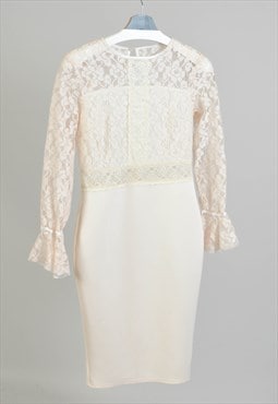 Vintage 00s lace dress in white