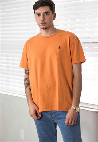VINTAGE POLO RALPH LAUREN T-SHIRT LOGO 90S L 6.6