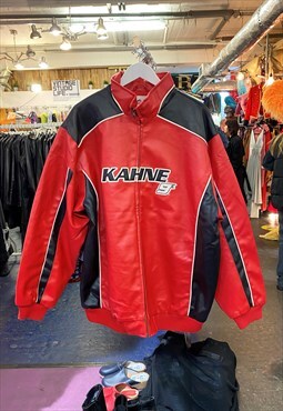 Vintage Kahne & Bud Light leather racing jacket