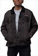 DNA Black washed sherpa jacket with embroidery 