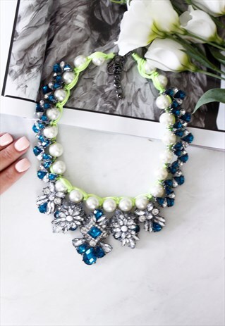 PEARL DIAMANTE CHUNKY STATEMENT NECKLACE
