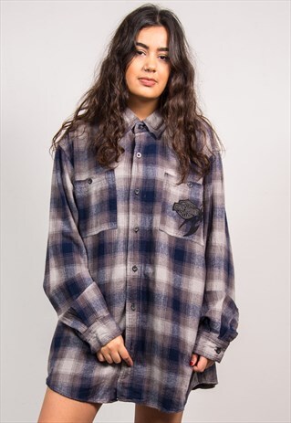 HARLEY-DAVIDSON VINTAGE 90'S CHECKED FLANNEL SHIRT