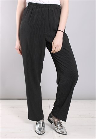 VINTAGE 80S PIN STRIPE HIGH WAISTED TROUSERS