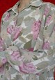 VINTAGE BLOUSE FLOWERS PINK M T628