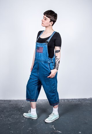 VINTAGE BLUE DENIM DUNGAREES